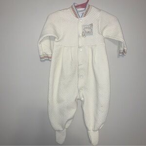 Vintage Carter’s Baby Button Up Sleeper Size 6-9 Months Boy Or Girl Cream Color